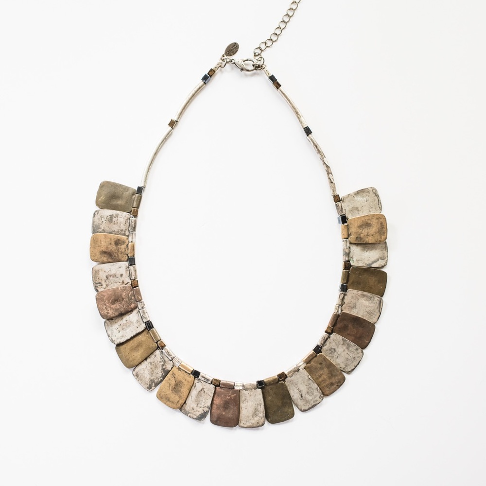 Chicos Mixed Metal Bib Necklace